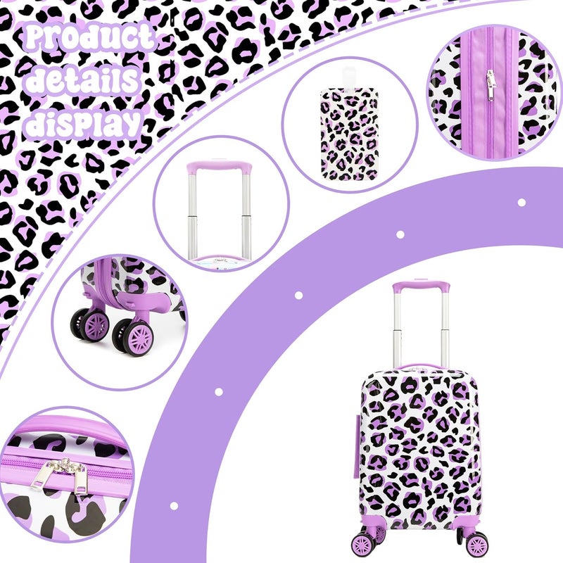 Esteemly Kid's Luggage Set 2 Piece Suitcase Set Hardside Luggage with Spinner Wheels Girls Carry on Toddler Travel Rolling Suitcase with Neck Pillow Airline Approved - Image 3
